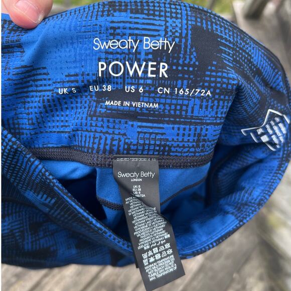 Sweaty Betty Power‎ Workout Leggings, Blue Frame Print Size US 6 Small - Picture 4 of 9